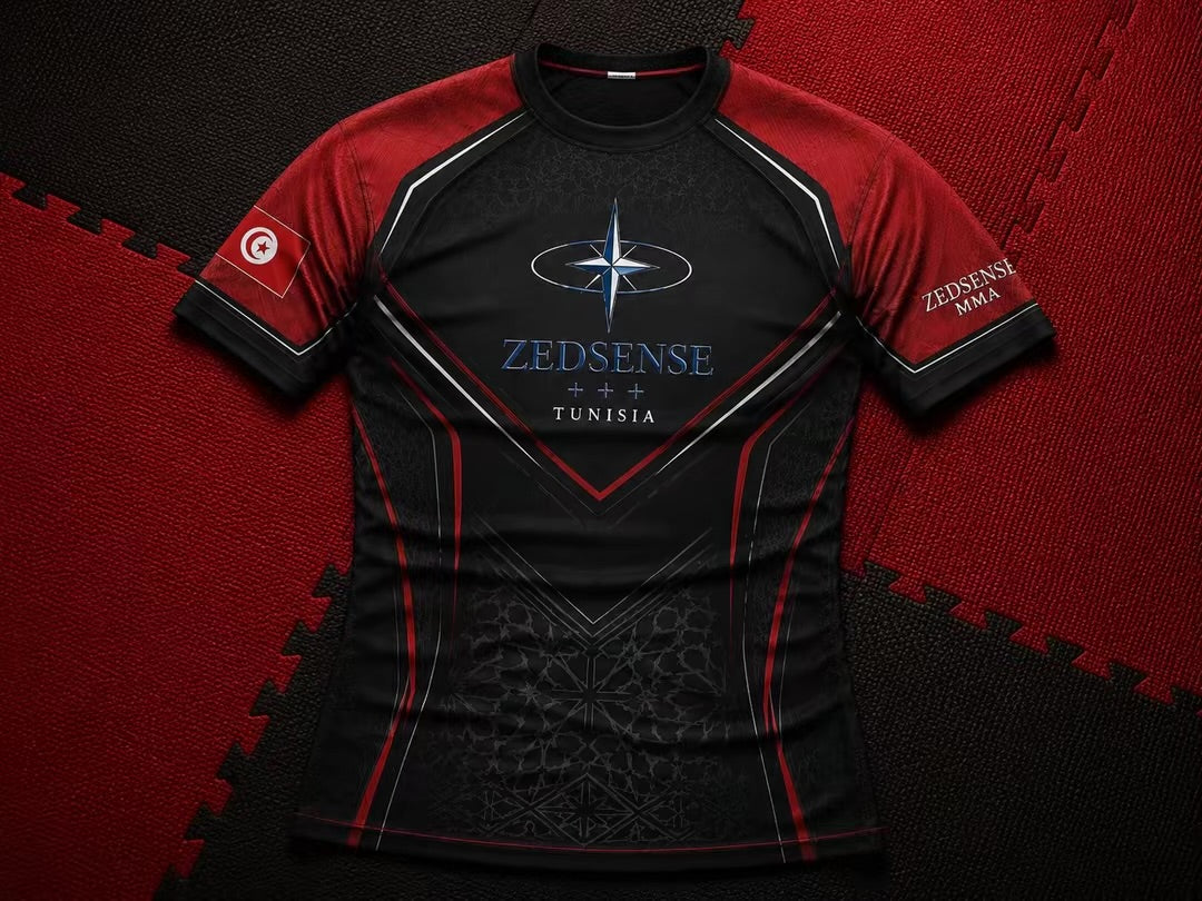 🇹🇳 Rashguard Tunisie – Édition ZedSense MMA